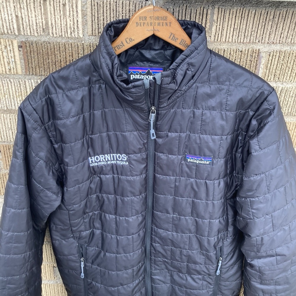 Patagonia Nano Puff Mens Small Hornitos Insulated Jacket Black PrimaLoft / Flaws